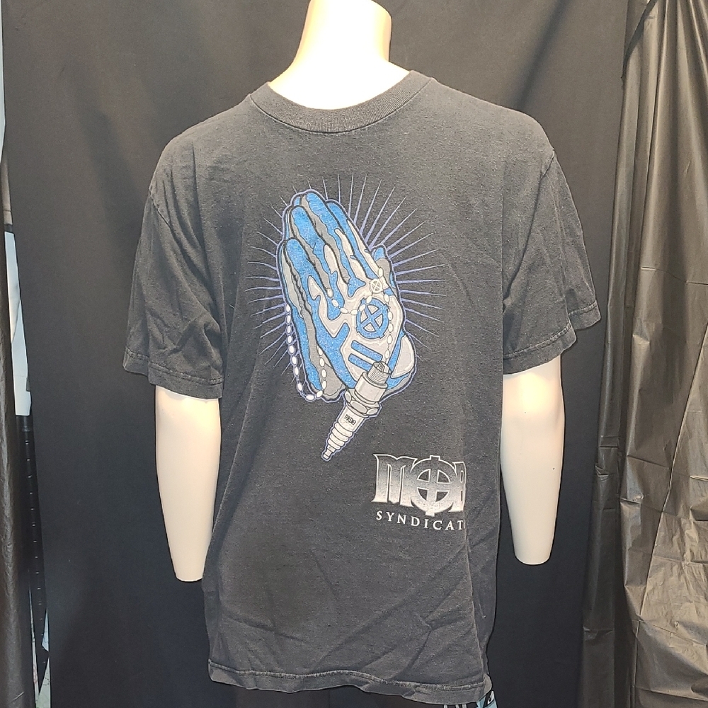 MOB SYNDICATE Black and Blue Graphic Men's Shirt